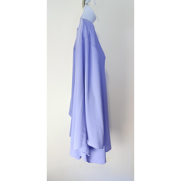 Avenue Womens Light Purple V Neck Grommet Long Sleeve Loose Fit Top 30/32 - Picture 2 of 12